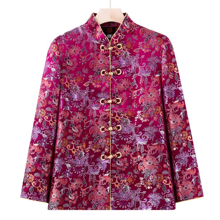 Fable Women's Red Festive Cotton Coat Thickened Jacket For Middle-Aged And Elderly Wedding Banquet Cotton Jacket For Elderly Mother Tang Suit Cm