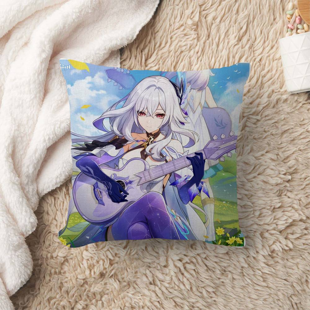 Game Genshin Impact Skirk Cushion Cover Polyester Sofa Cushions Decorative Throw Pillows Home Decoration Pillowcover