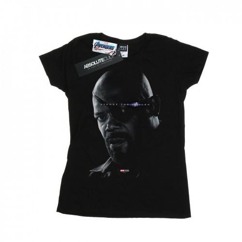 Marvel Womens/Ladies Avengers Endgame Avenge The Fallen Nick Fury Cotton T-Shirt