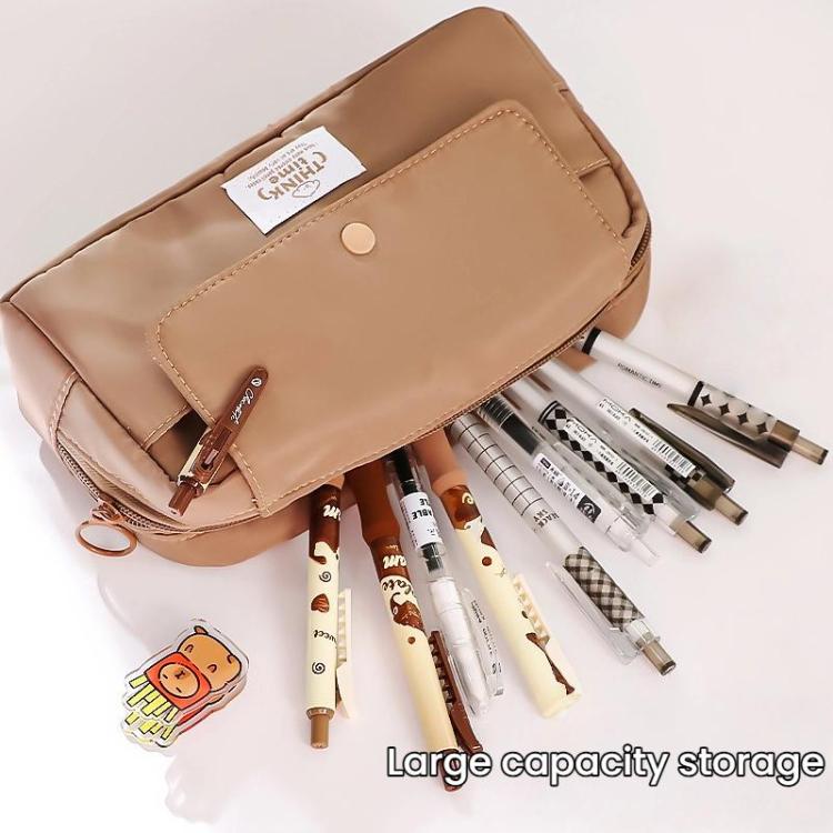 Multifunction  Large Capacity Flip Top Pen Pouch Pencil Stationery Box Bag