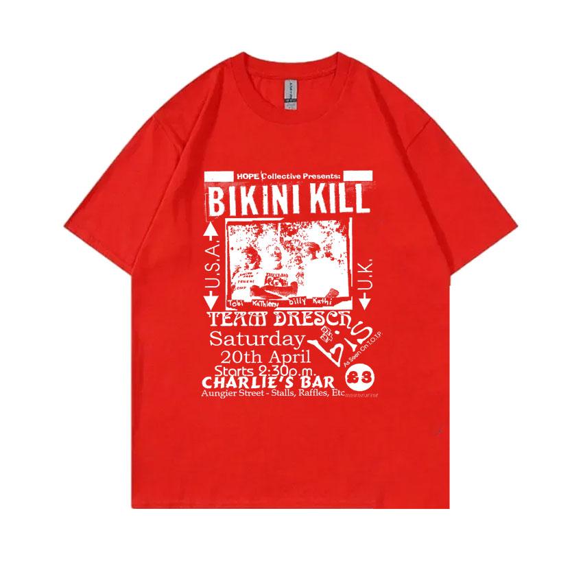

Punk Rock Band Bikini Kill Graphic Print Tshirt Unisex Women Vintage Oversized Short Sleeve Tops Tshirt Unisexs Casual Cotton T Shirt S