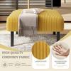 Hochwertiger Cord-Hocker mit Metallrahmen – Weicher Veloursbezug – Vielseitig als Fußhocker, Hocker oder Beistelltisch – Werkzeuglose Montage