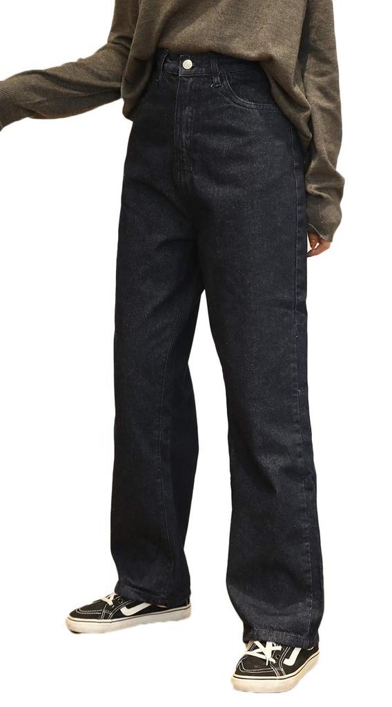 Captain Kay Straight Denim Indigo Size 4L High-Rise Jeans, High-Waisted Jeans, Wide-Leg Pants, Blue,
