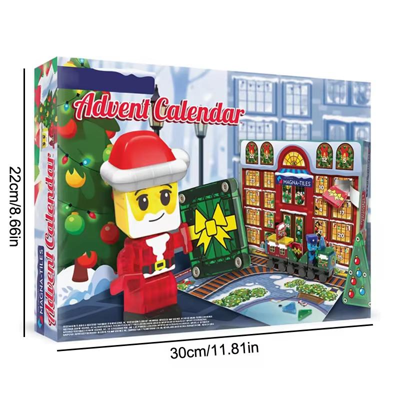 2025 Christmas Advent Calendar 24 Days of Christmas Scene Set Train Building Blocks Kits Countdown Calendar Gift for Children