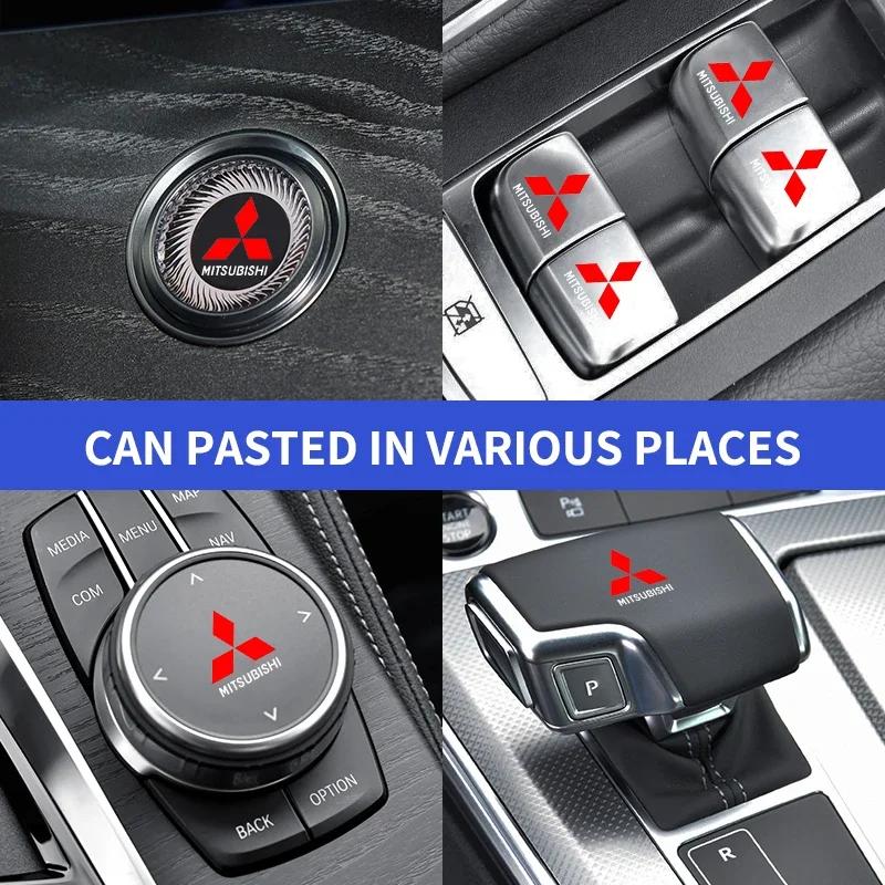 uldf10 Car Window Lift Button Sticker Steering Wheel Emblems Decal Car Styling for Mitsubishi ASX I200 Outlander Pajero Eclipse Lancer