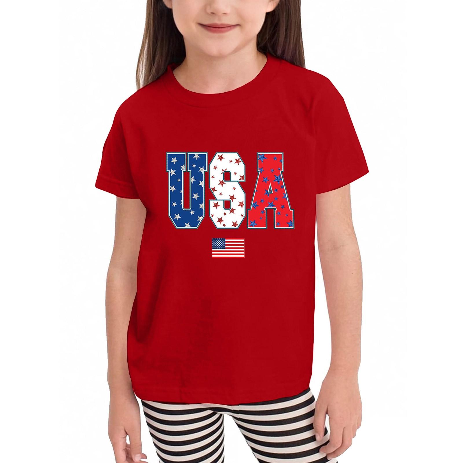 

Toddler Girl Boy T-Shirts Kids Top Boys And Girls Printed Short Sleeved T-shirt 140 червоний