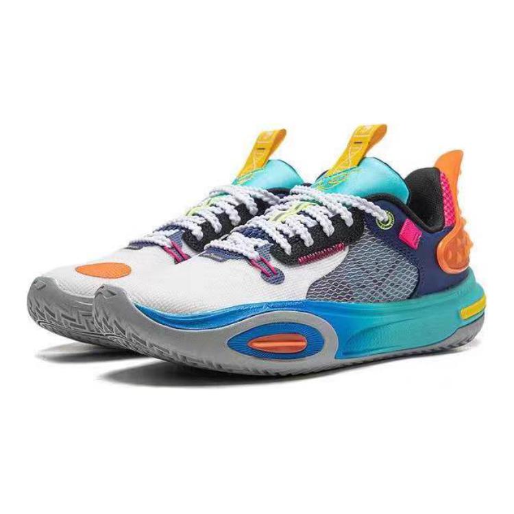 Li Ning City 11 Comfortable Versatile Kids Basketball Shoes Kids Sneakers White Blue YKBT034-7