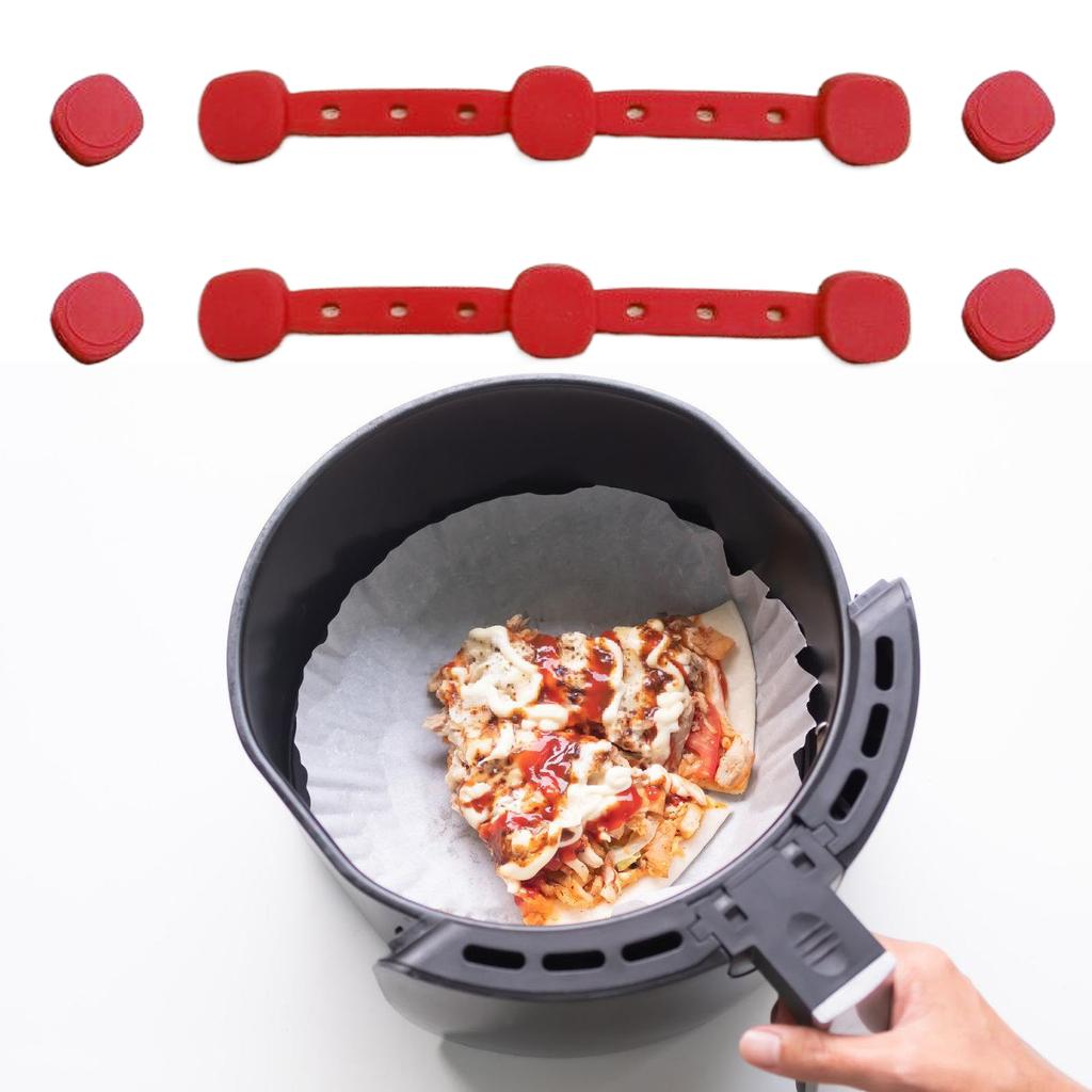 2 Sets of Silicone Magnetic Buckles Suitable for Air Fryer To Secure Disposable Liners and Prevent Accidental Openings