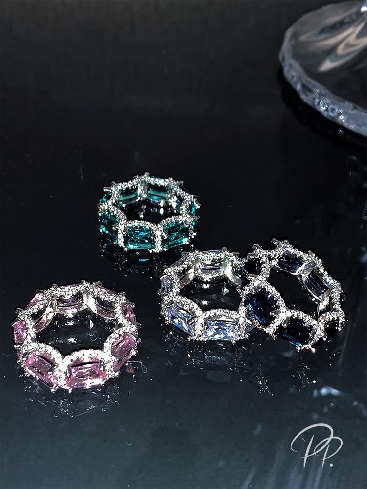 Trendy Fashionable European & American Influencer Gemstone Ring for Women: Colorful, High-End, Niche Design for Index Finger
