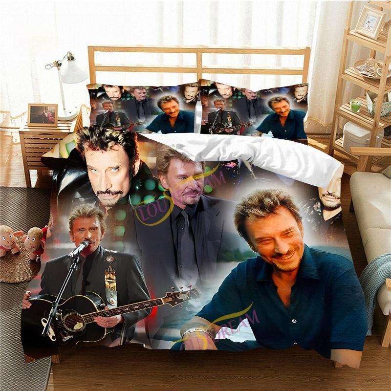 

Comforter France Rock Singer J-Johnny H-Hallyday Bedding Set Single Twin Full Queen King Size Bed Set Aldult Kid Bedroom S Comforter (quilt)-EU Single(135*200cm)3pcs
