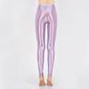 Sexy High Waist Glitter Yoga Leggings Women Shiny Satin Glossy Nine Point Oily Leggings