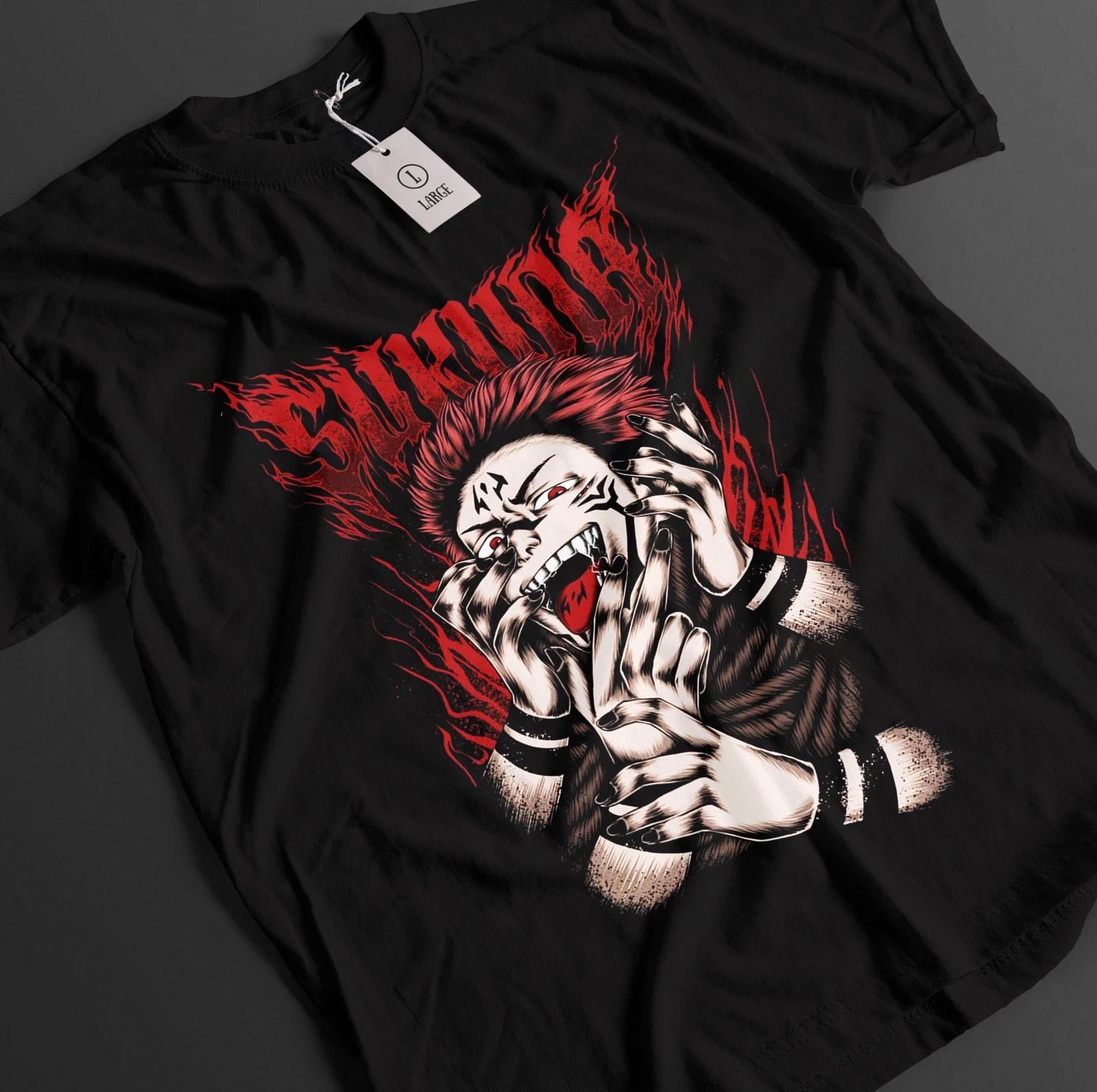 

2026 Summer Jujutsu Kaisen Anime RyoUnisex Sukuna Printed Loose Shortsleeved Pure Cotton Childrens Tshirt Tide Unisex Casual Y2k S