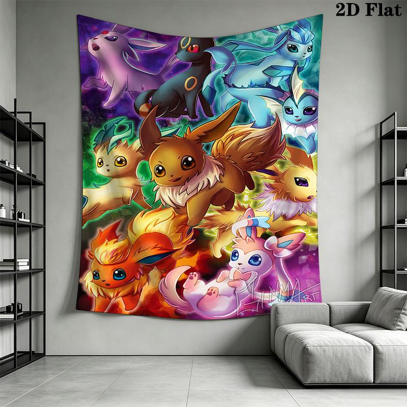 Pikachu Eevee Tapestry Wall Tapestry Fashion Print Background Cloth Wall Covering Decoration Homestay Soft Decoration Tapestry