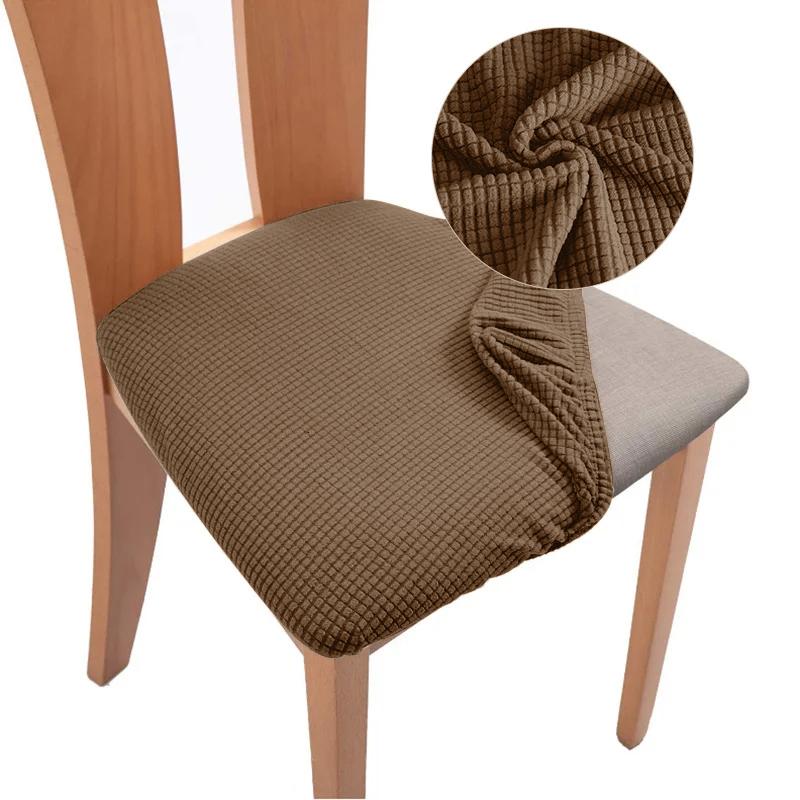 Jacquard Chair Cover For Dining Room Elastic Cushion Cover Soft Seat Cover Breathable Protective Furniture Cheap Cover For Home