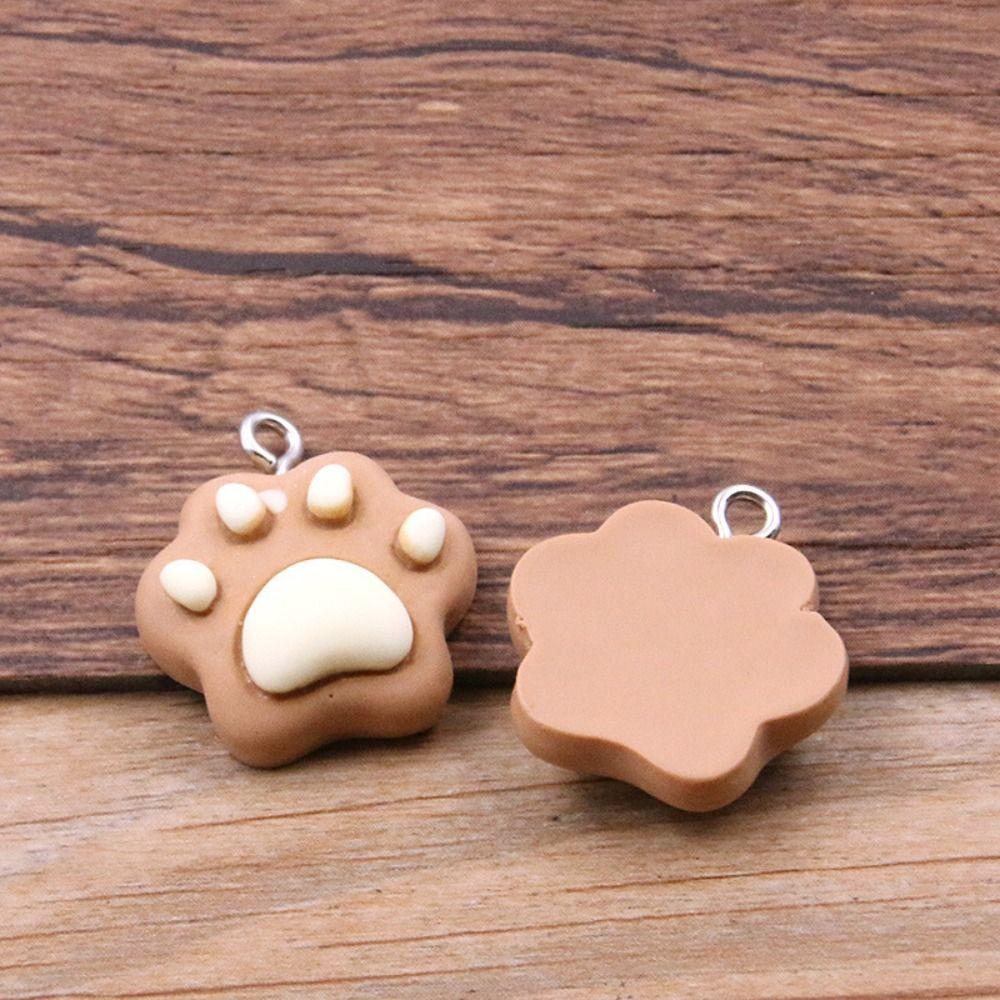 10pcs Resin Colorful Cat Claw Beads Cartoon Cat Claw Resin Pendant Bead Earring Making