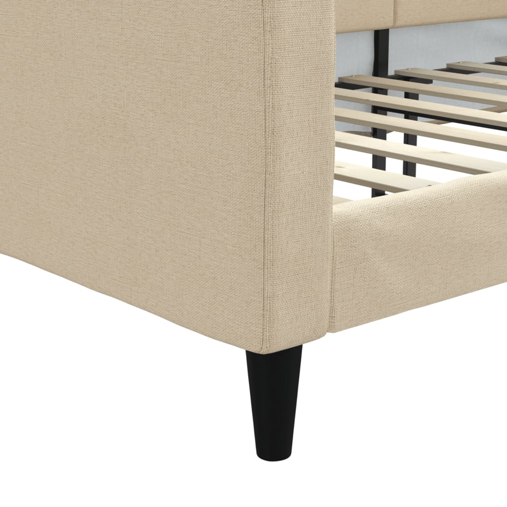Vidaxl Sofa Z Funkcją Spania, Kremowe, 90X200 Cm, Obita Tkaniną