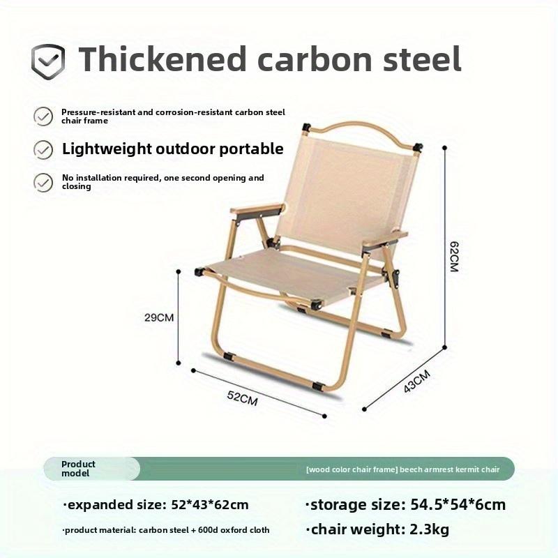 Camping Folding Chair Outdoor Portable Lightweight Beach Chair with Egg Roll Table Set for Picnic BBQ and Travel