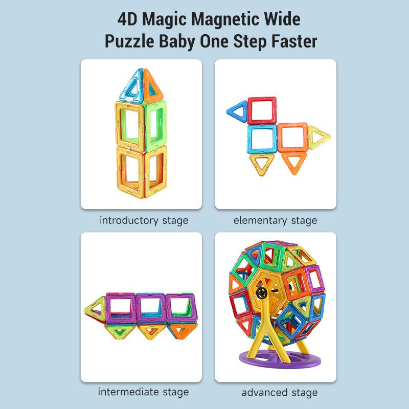 30-168PCS Big Size Magnetic Toys DIY Designer Construction Magnetic Building Blocks Kit Kids Educational Toys Gifts