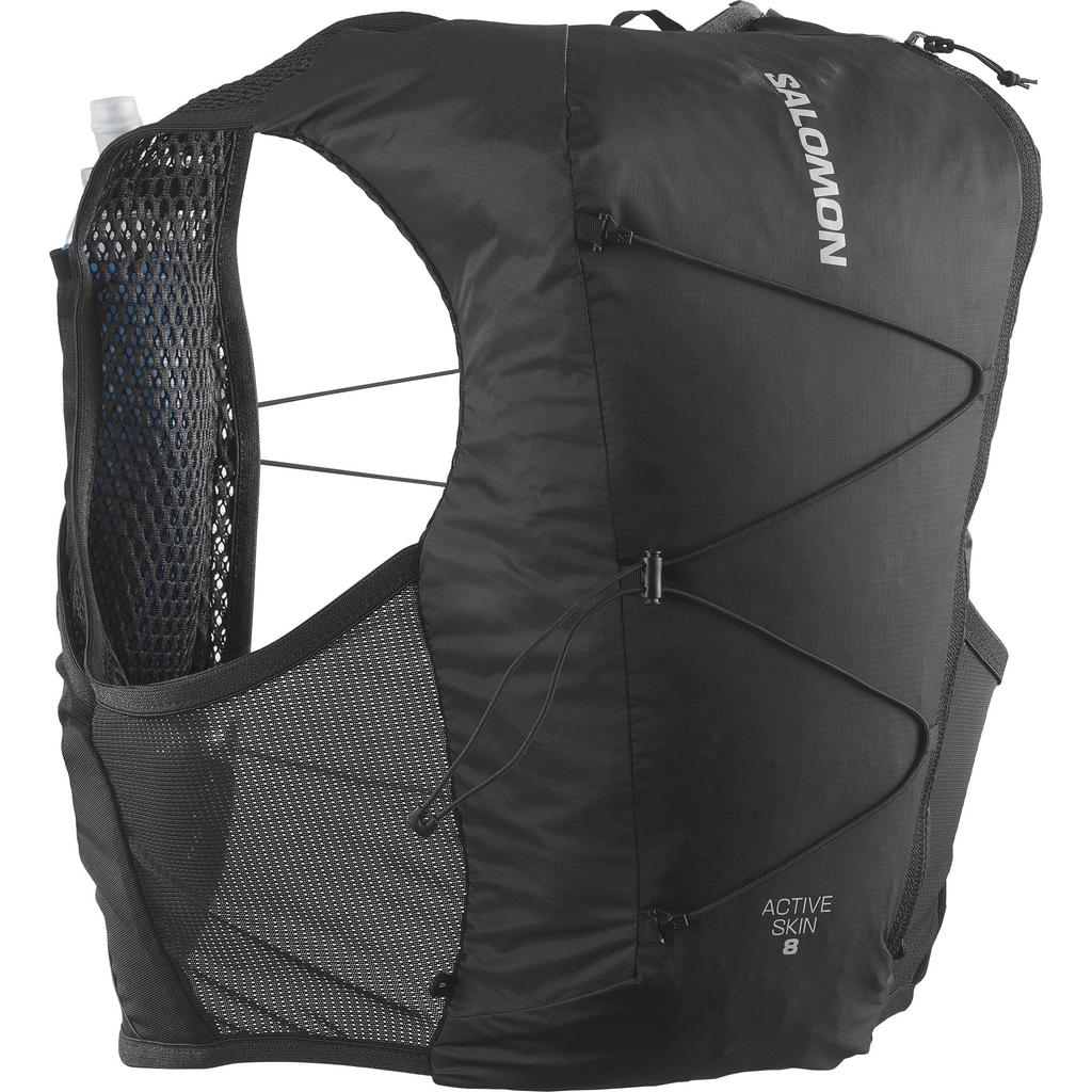 SALOMON ACTIVE SKIN 8 SET Hydration Vest Backpack Size (Black/Metal, M)