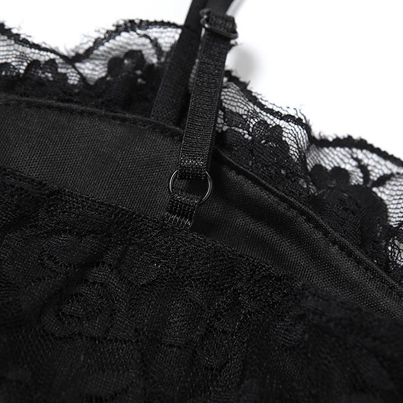 Kvinne Blonder Svart Mystisk Sexy Blonder Hot Søt Elegant Hul Kort Stroppekjole