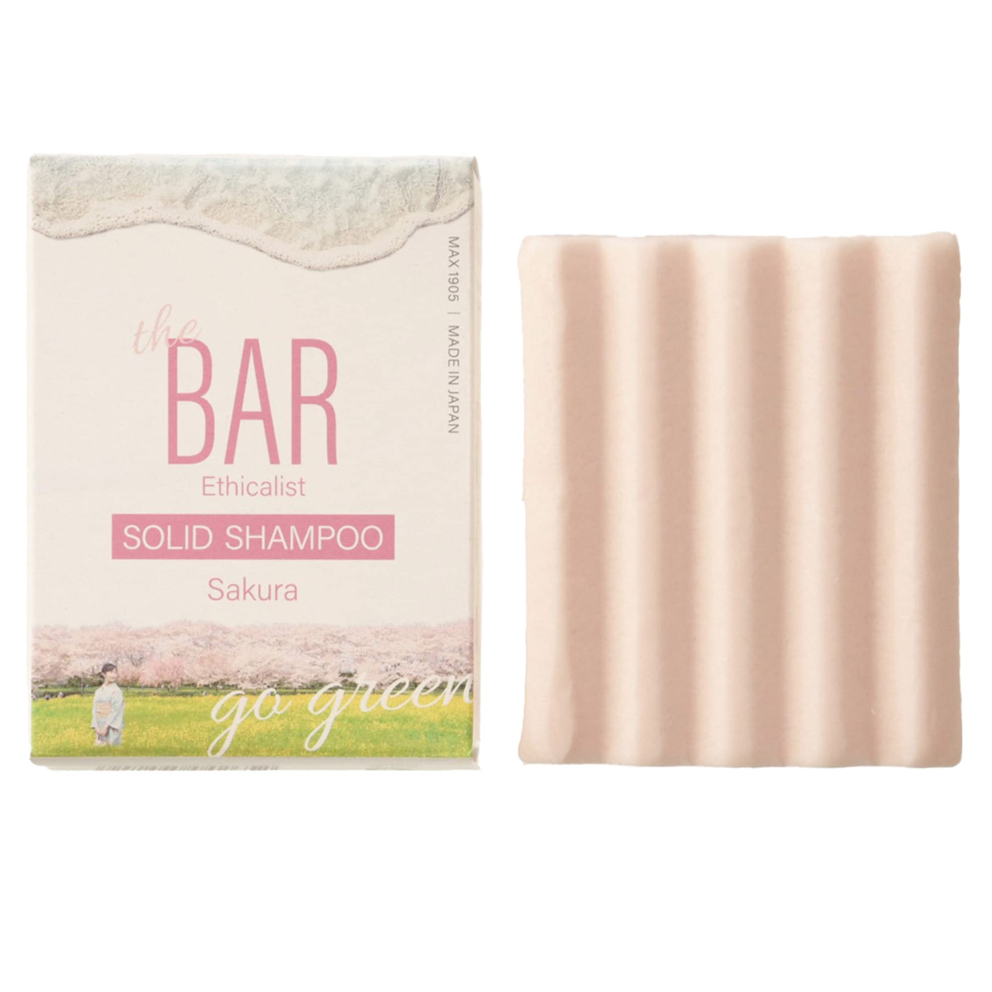

TheBAR Solid Functional Highly Organic Solid Shampoo Made in Sakura Scent Shampoo, Hypoallergenic, Foaming, Ingredients, Concentrated, Bar, Sakura,