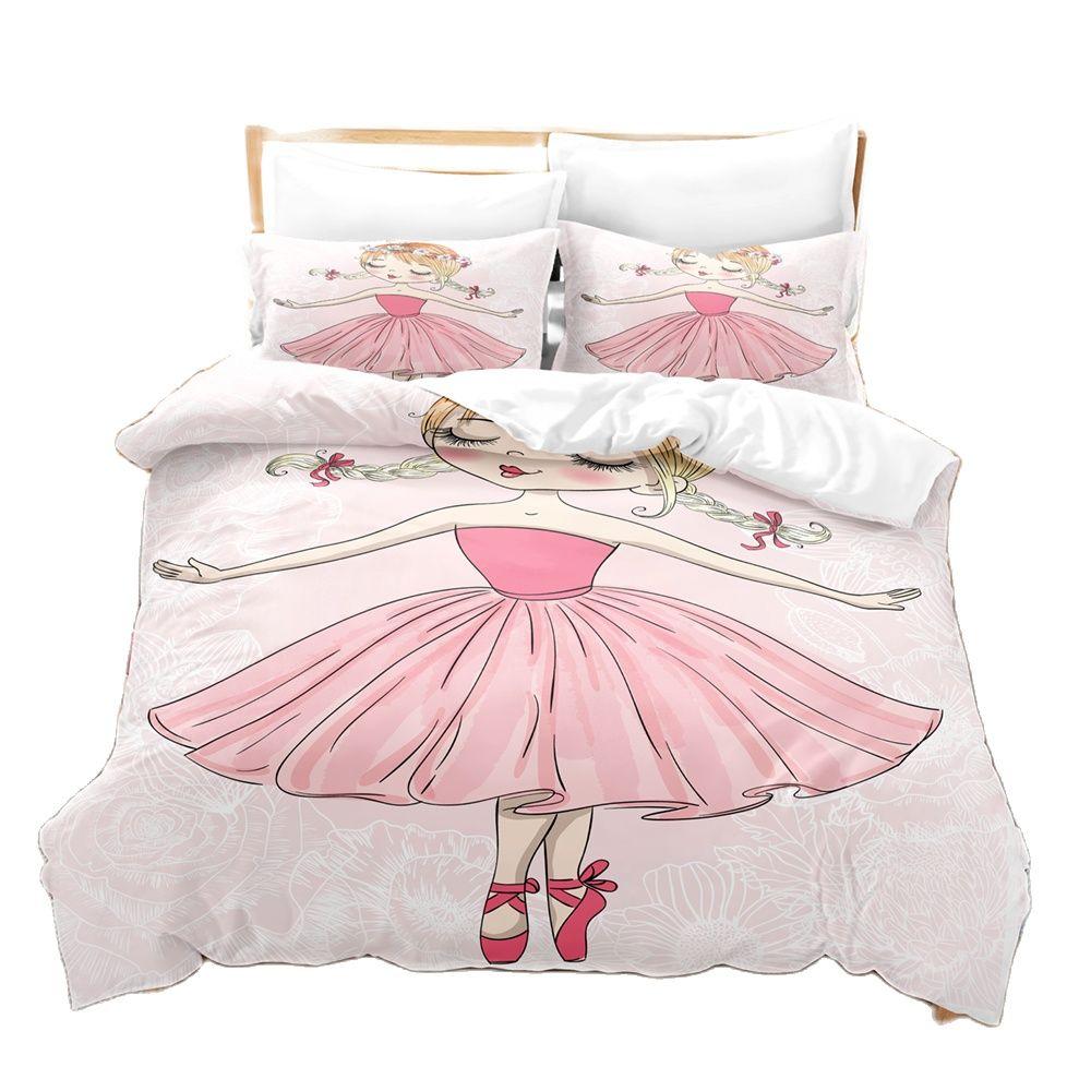 3D Printed Anime Lovely Girl Cute Bedding Set Down Quilt Cover With Pillowcase Double Complete Queen King Bedding
