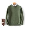 Men's Pure Wool Loose Fit Sweater: Casual & Formal Round Neck for Autumn/Winter