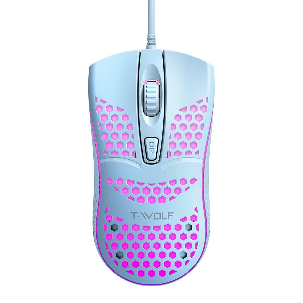 T-WOLF V15 Thunder Wolf Honeycomb USB Wired Gaming Mouse.