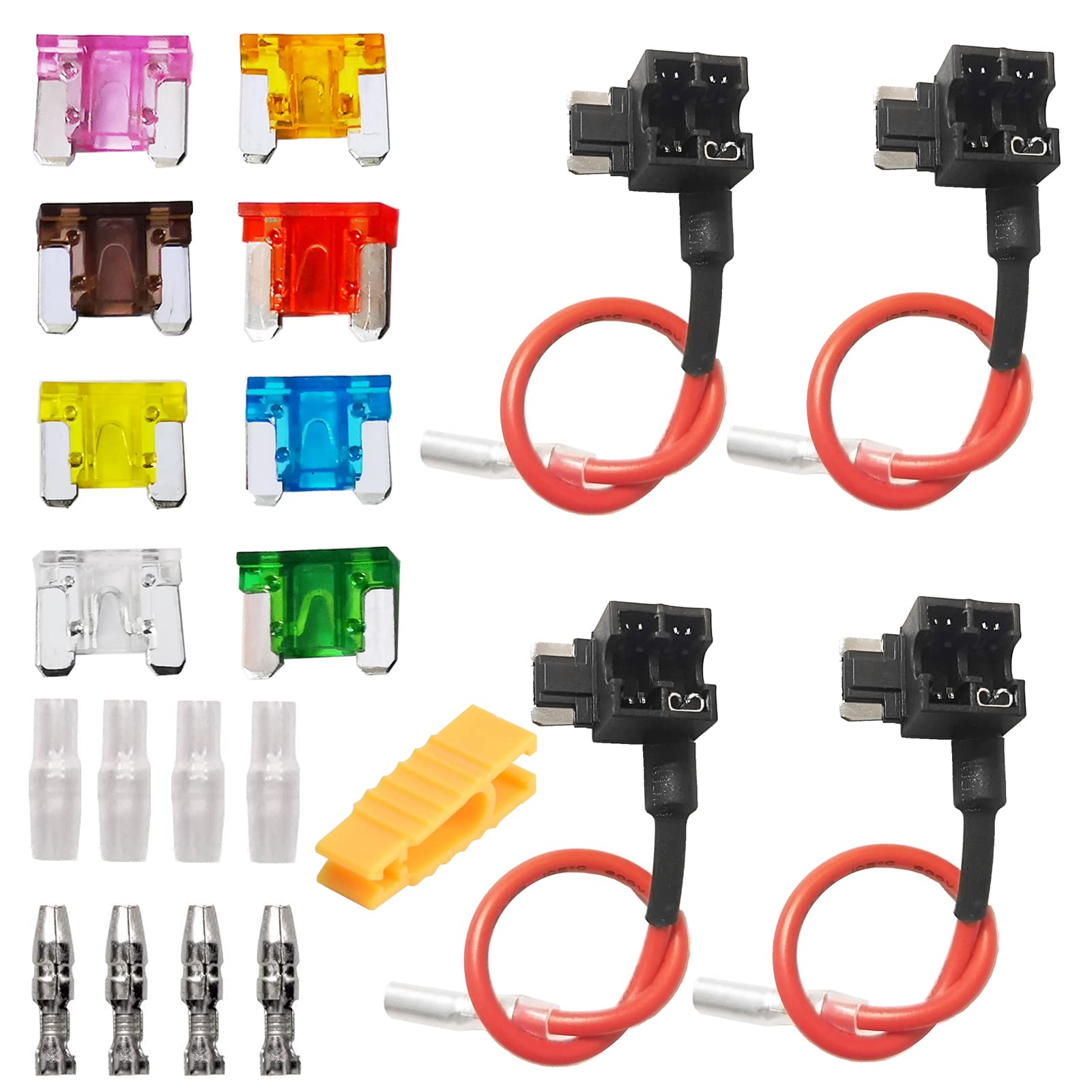 

DanYun 4 шт. Плоский низкопрофильный держатель предохранителя Плоский держатель предохранителя Держатель предохранителя Снятие питания