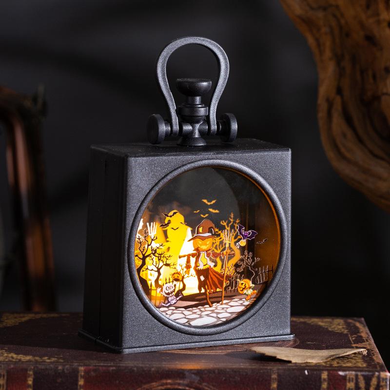 

Украшение на Хэллоуин Детский переносной светильник Джека Подарочная коробка для детского сада Макет сцены для вечеринки Реквизит Атмосфера Украшения Scarecrow