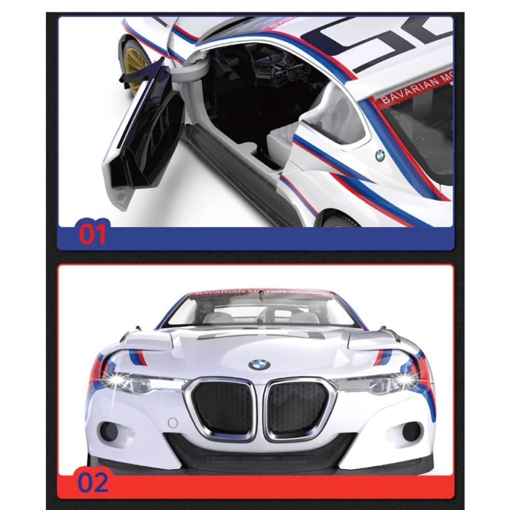 1/24 BMW CSL Alloy Track Racing Car Model Diecasts Metal Toy Car Vehicles Model Simulation Sound and Light Collection Kids Gifts