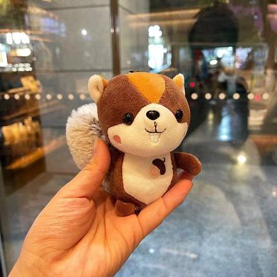 Kawaii Eichhörnchen Plüschtiere Simulation Tierpuppen Gefüllt Weich Schlüsselanhänger Tasche Anhänger Heimdekoration Für Kinder Mädchen