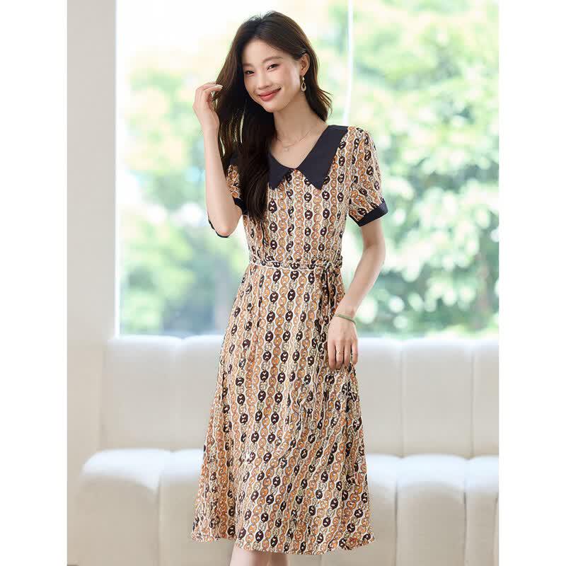 ORIGIN Women s Printed A-Line Midi Dress M