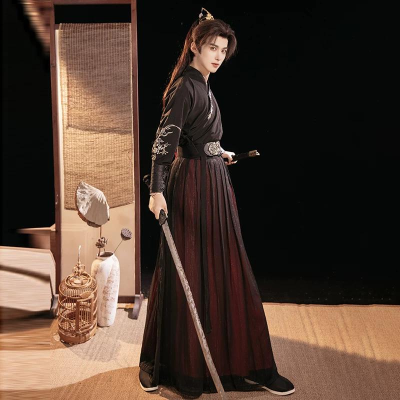 Men's Chinese Wuxia Style Hanfu | Traditional Swordsman Cosplay Costume for Adult