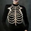 Gothic Style Skeleton Harness PU Skeleton Costume Accessory Creative Cosplay Costume Prop  Party