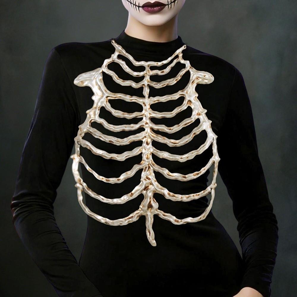 Gothic Style Skeleton Harness PU Skeleton Costume Accessory Creative Cosplay Costume Prop  Party