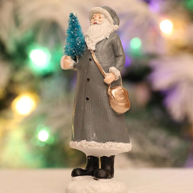 Christmas Figurine Figure Decors Resin Santa Clauses Statue Christmas Decorative Figurine Table Centerpieces for Holiday