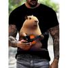 Print men's and women's T-shirts | Cute animal groundhog pattern T-shirt | Children's summer casual T-shirt | Comfortable