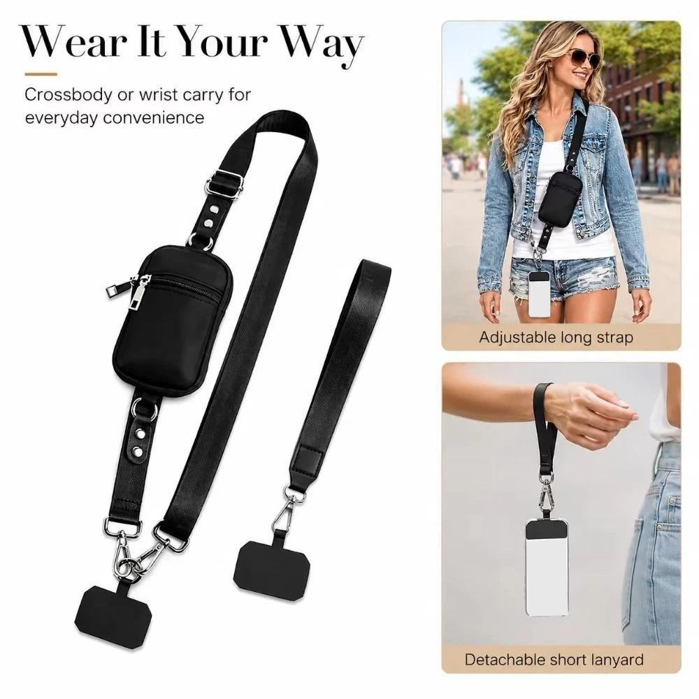 Adjustable Crossbody Phone Bag Detachable Women's Keychain Wallet Unique Mini Coin Purse ID Holder