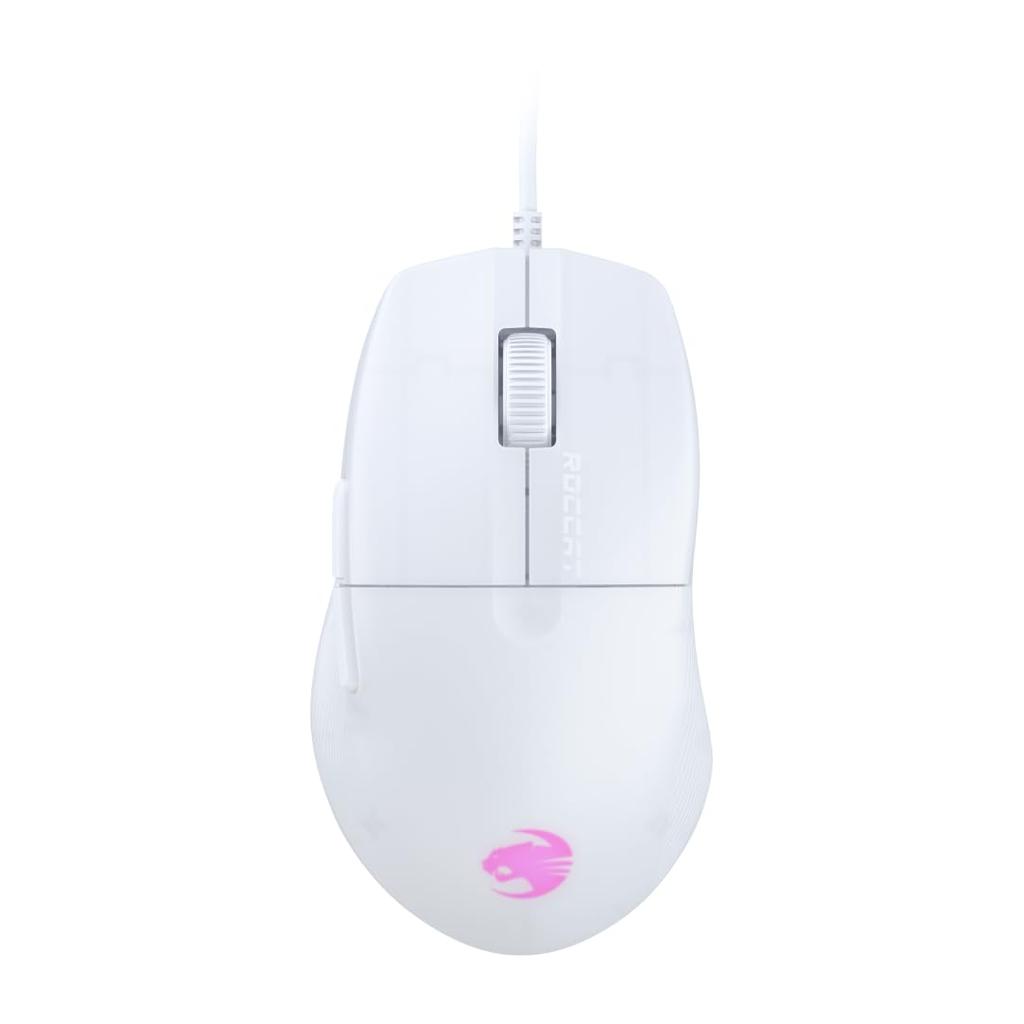 ROCCAT PURE SEL Gaming 8K Side Mechanical PTFE Japanese Distributor Mouse, Ultra-Lightweight 49g, Wired, White, Optical, Resolution, Buttons,