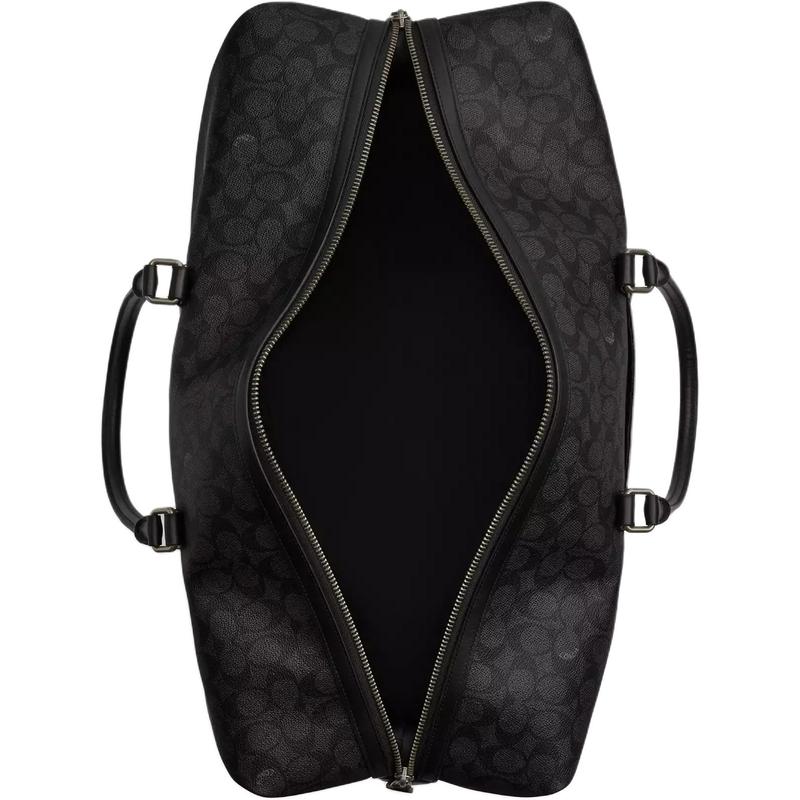 Coach Trekker 52 Classic Presbyopic Coated Canvas Shoulder Hand Travel Bag Men's Black