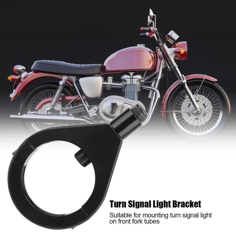 41mm Metal Plating Motorcycle Turn Signal Light Bracket Holder Clamps Mount Accessories Black