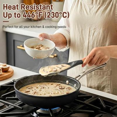 Wooden Handle Silicone Spatula Multi-Purpose Baby Food Popcorn Rice Ice Scoop Large Black White Salad Kitchen Utensil