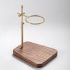 TLXT Retro Solid Wood Brass Coffee Pour-Over Stand