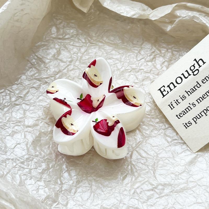 Romantic Frangipani Hair Clips with Printed Hairpins and Flower Hairpins for The Back of The Head