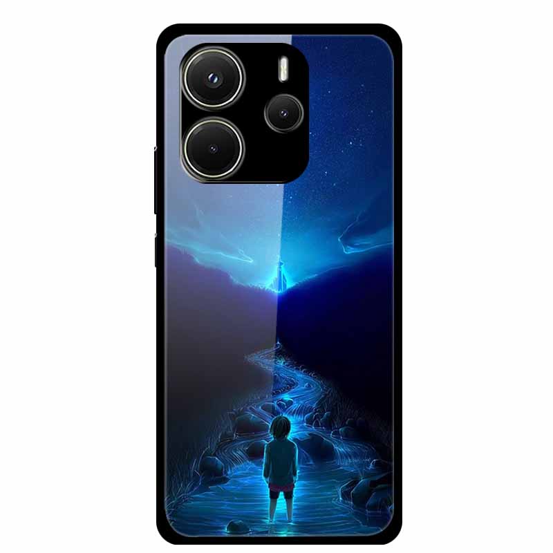 Case For Redmi Note 14 4G Case Note14 Coque Tempered Glass Hard Back Cover For Xiaomi Redmi Note 14 5G Phone Case Soft Bumper