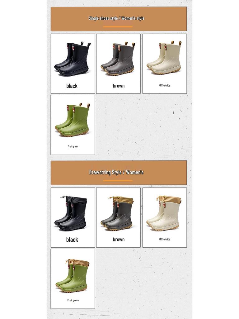 Unisex Baby-Regenstiefel - Kurz, Rutschfest, Winddicht, Aus einem Stück geformtes Gummi mit warmem Kordelzug am Knöchel.