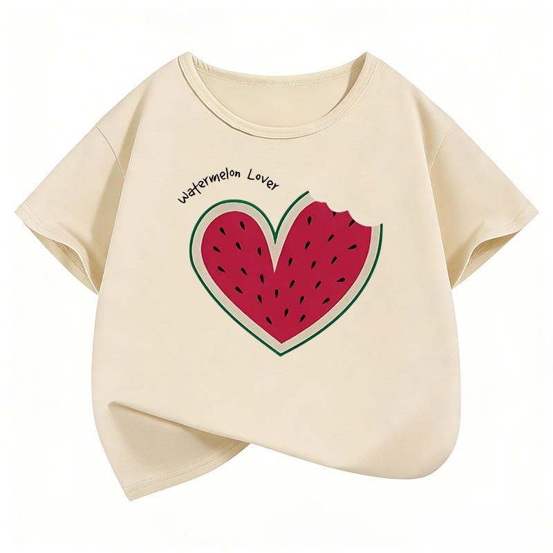 Sweet Watermelon Lover Printed T Shirts Short Sleeve Kids Childrens Tshirt Boys Girls Summer Spring Casual Top Tee Shirt