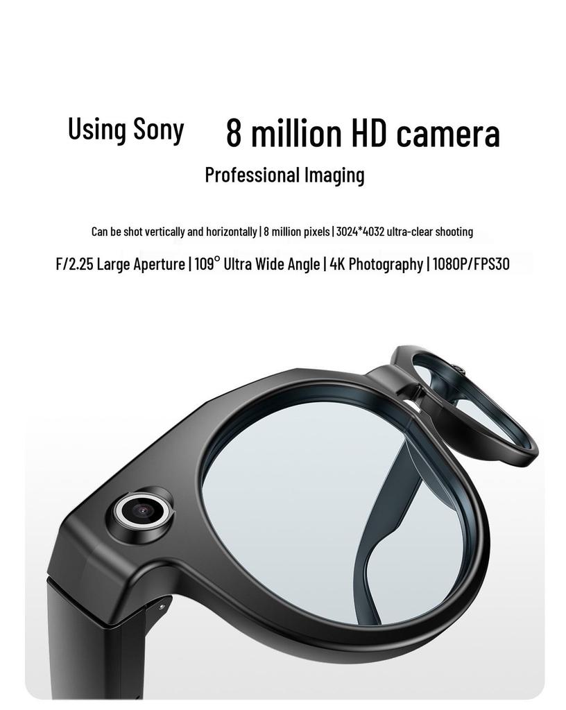 W611 Smart Glasses: AI Voice Control, Bluetooth Music, Translation, Object Recognition, 800W Camera.