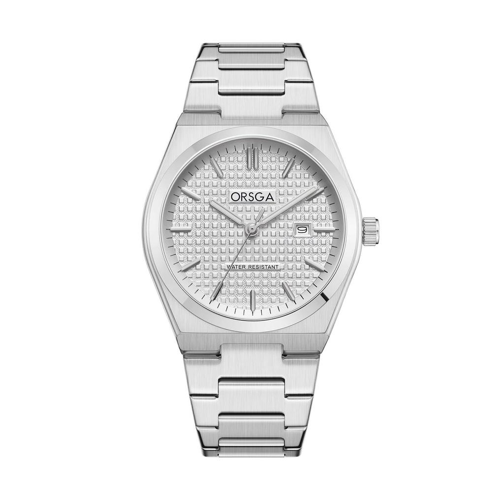 ORSGA Men's Classic Minimalist Quartz Watch with Stainless Steel Band and Date Display